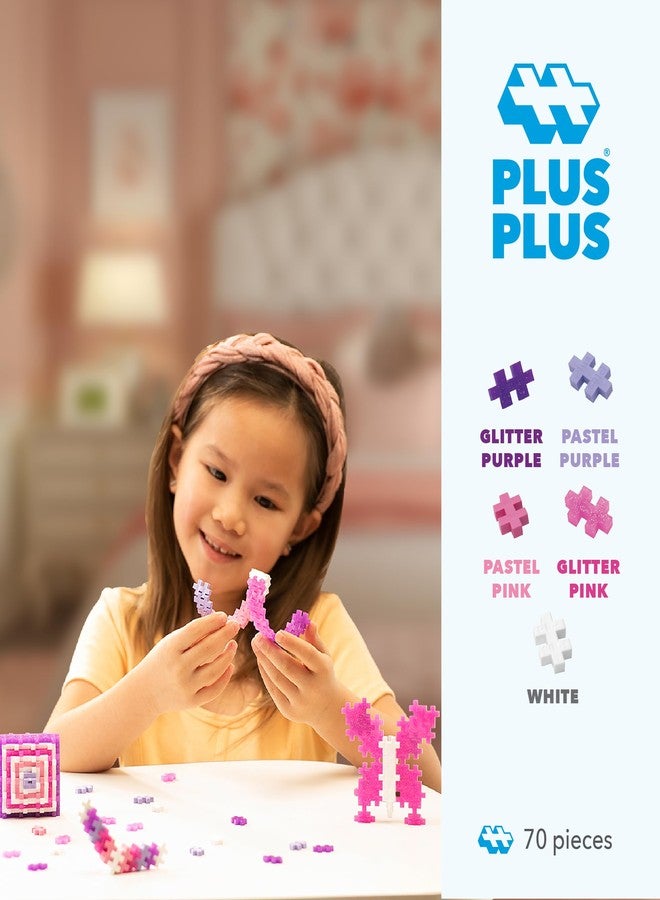 Plus-Plus PLUS PLUS 70 Piece Interlocking Building Blocks for Kids, Open Ended Connecting Toys, Stem Bin Classroom Mini Manipulatives - Glitter Mix Play Tube - Image 2